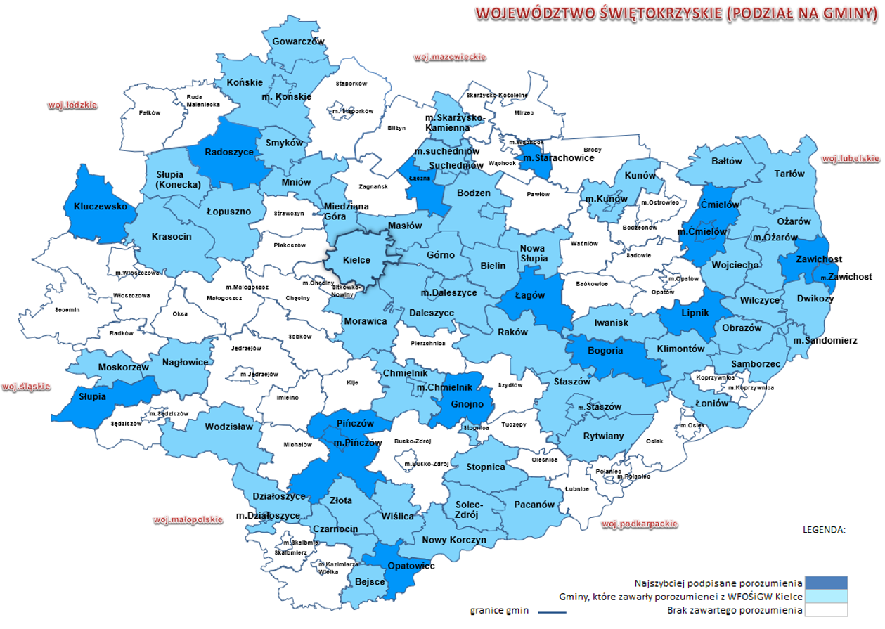 mapa gminy porozumienia